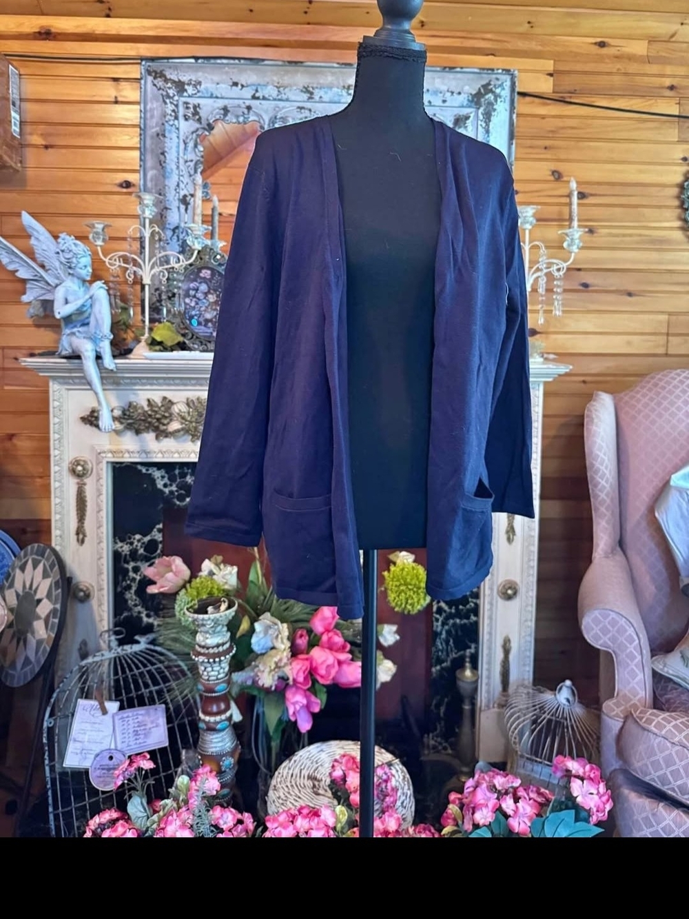 Women's Open-Front Navy Jacket